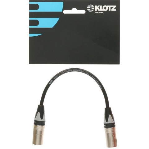 Klotz XLR 3p papa - XLR 3p papa / Neutrik XLR adapter kábel - nemváltó - 0,2m