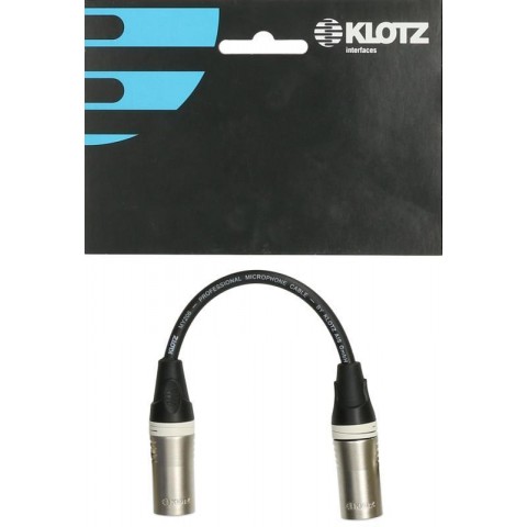 Klotz XLR 3p papa - XLR 3p papa / Klotz XLR adapterkábel - nemváltó - 0,2m