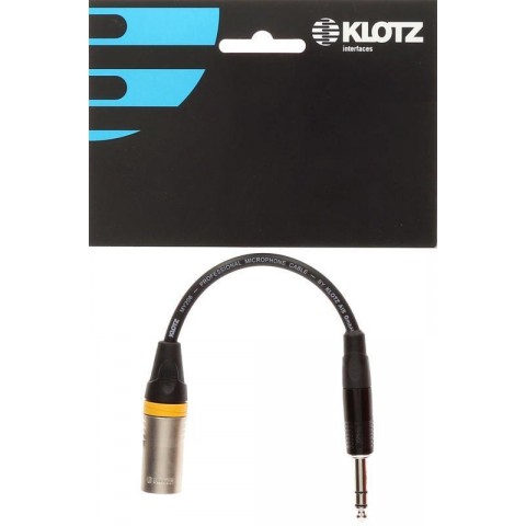 Klotz XLR 3p papa - TRS 6,35 mm / Klotz XLR adapter - 0,2m
