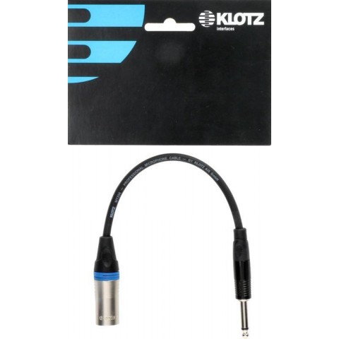 Klotz XLR 3p papa - TS 6,35 mm / Klotz XLR adapter - 0,2m