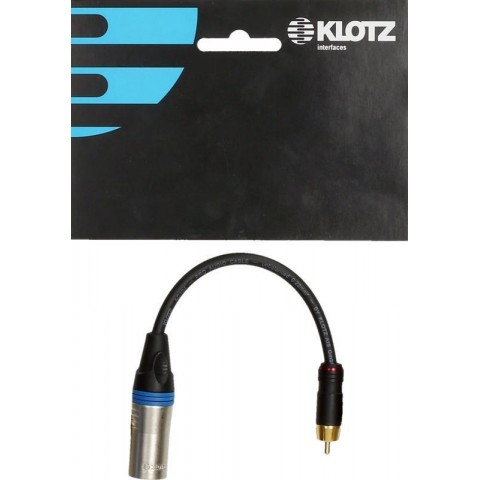 Klotz XLR 3p papa - RCA papa / Klotz XLR adapter - 0,2m