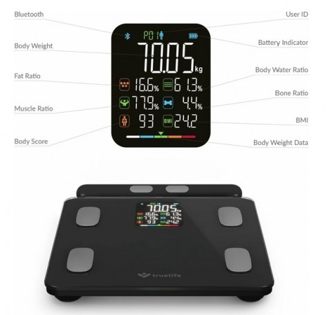 TrueLife FitScale W8 Black Okosmérleg 15 mérési funkcióval TrueLife FitScale W8 Black Okosmérleg 15 mérési funkcióval