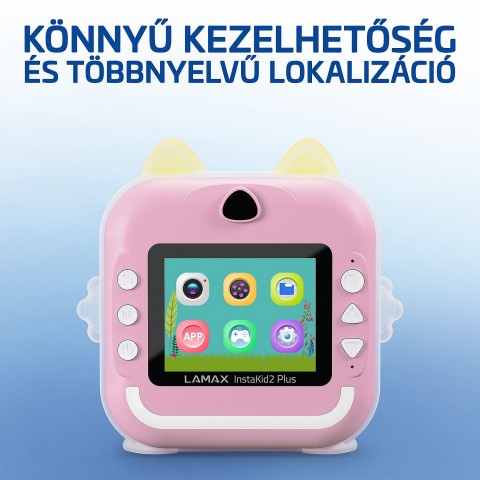 LAMAX InstaKid2 AI Plus Pink Hőpapíros gyerek fényképező Rózsaszín LAMAX InstaKid2 AI Plus Pink Hőpapíros gyerek fényképező Rózsaszín