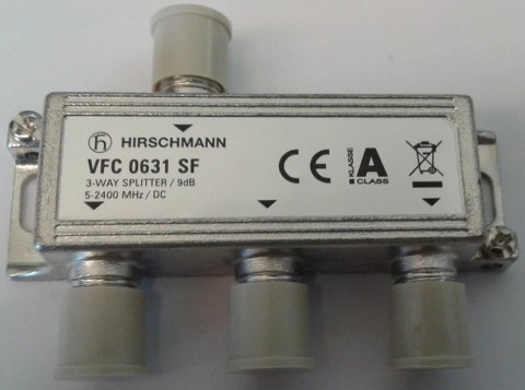 Hirschmann VFC 0631 SF 3-as elosztó F csatl Sat