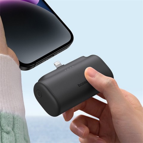 Baseus Compact 20W gyorstöltő powerbank 5000mAh iPhone csatlakozóval fekete