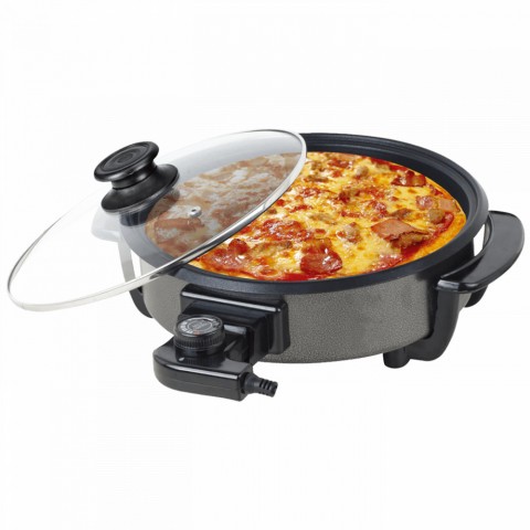 Floria ZLN4957 Kerek elektromos pizza serpenyő 36/38cm - 1500W - fekete