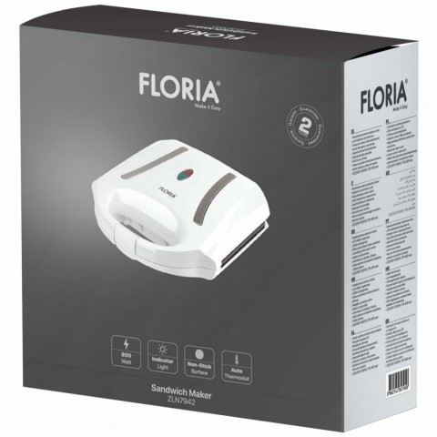 Floria ZLN7942 Szendvicssütő LED kijelzés 800W