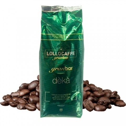 LOLLOCAFFÉ DEK GranBar koffeimentes olasz szemes kávé 1 kg