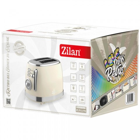 Zilan ZLN1191 Retro kenyérpirító  2 szeletes 850 W fehér