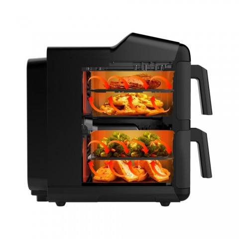 TESLA AirCook DualZone Q680 XXL dupla forró levegős sütő