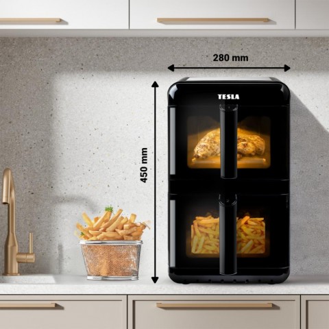 TESLA AirCook DualZone Q680 XXL dupla forró levegős sütő