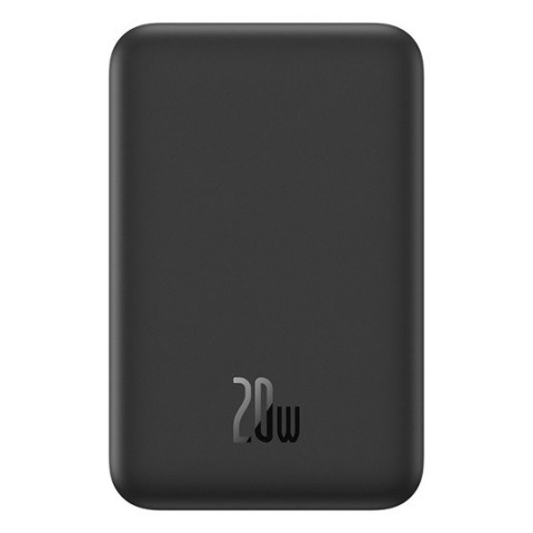 Baseus Magnetic Mini vezeték nélküli gyorstöltő powerbank 5000 mAh 20W fekete + 60W USB Type C 30cm kábel
