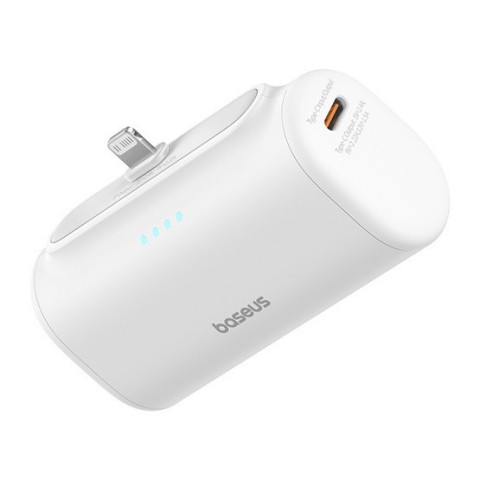 Baseus Compact gyorstöltő powerbank 5000 mAh 20W iPhone csatlakozóval fehér