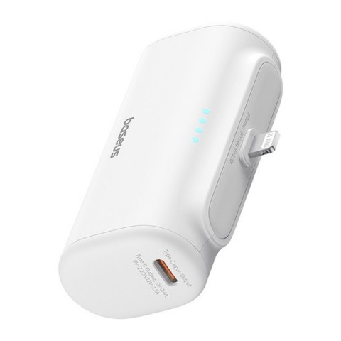 Baseus Compact gyorstöltő powerbank 5000 mAh 20W iPhone csatlakozóval fehér