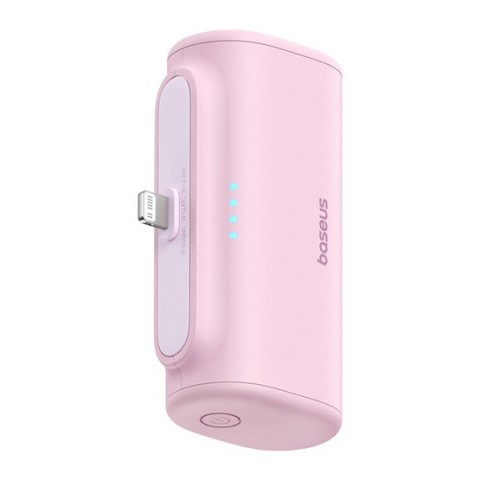 Baseus Compact 20W gyorstöltő powerbank 5000mAh iPhone csatlakozóval rózsaszín