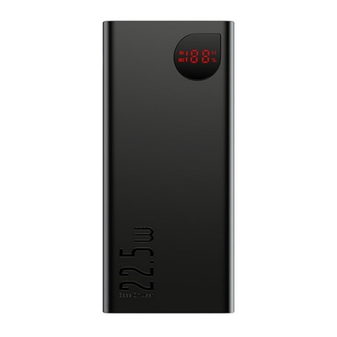 Baseus Adaman Metal gyorstöltő powerbank 20000 mAh 22.5W fekete + 3A USB Type C 30cm kábel