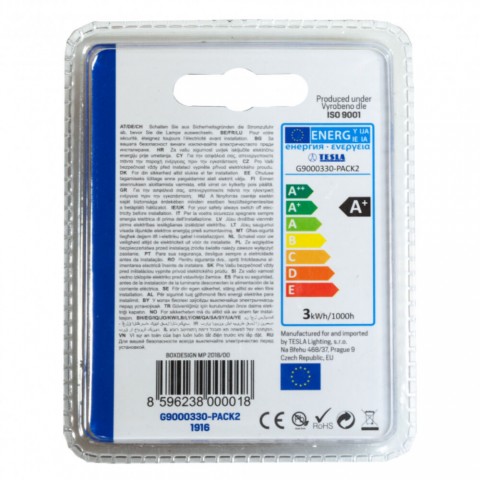 Tesla LED izzó,G9 3W 230V 300lm 3000K 360° 2 db-os szett