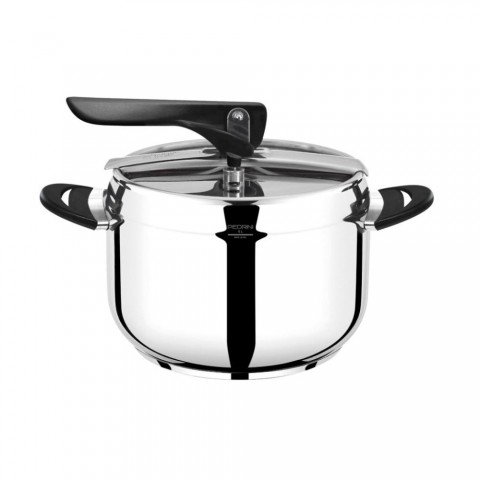 Pedrini 0APE039 rozsdamentes kukta űrtartalom 5 liter átmérő 22 cm 3 rétegű talp BPA FREE három biztonsági szeleppel