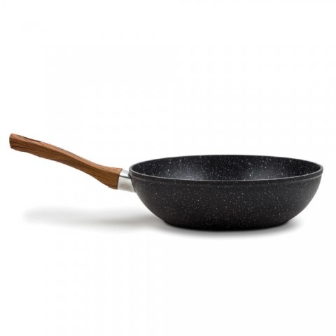 Nava 10 144-110 Nature tapadásmentes Wok serpenyő kőbevonattal 28 cm