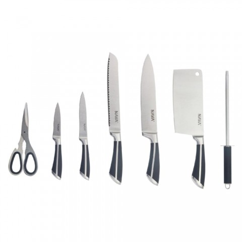 Nava 10 167-021 7db-os rozsdamentes acél késkészlet akril állvánnyal forgatható