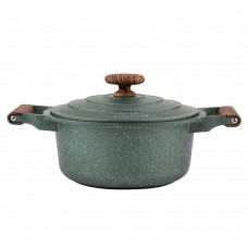 Nava 10 255-030 Ωmega tapadásmentes öntött alumínium lábas fedővel kőbevonattal 20 cm