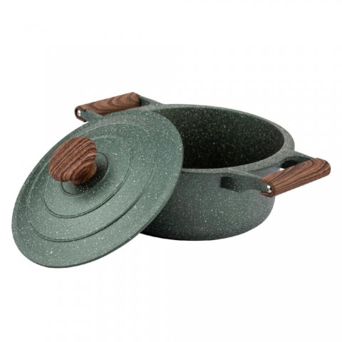 Nava 10 255-030 Ωmega tapadásmentes öntött alumínium lábas fedővel kőbevonattal 20 cm