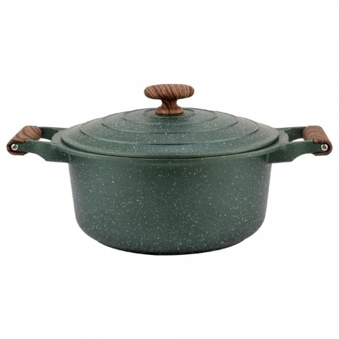 Nava 10 255-031 Ωmega tapadásmentes öntött alumínium lábas fedővel kőbevonattal 24 cm