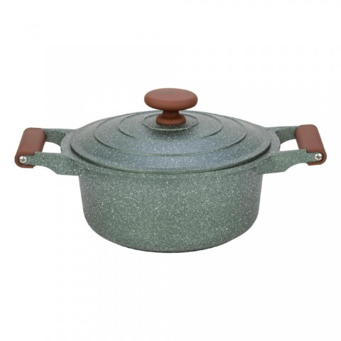 Nava 10 255-033 Ωmega tapadásmentes öntött alumínium lábas fedővel kőbevonattal 28 cm