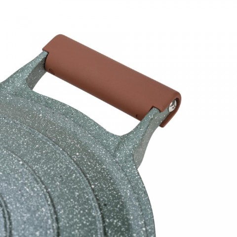 Nava 10 255-033 Ωmega tapadásmentes öntött alumínium lábas fedővel kőbevonattal 28 cm