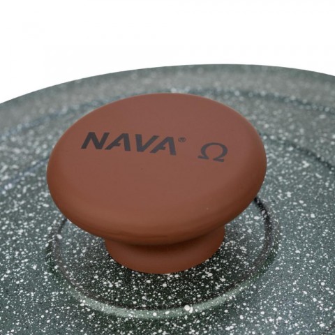 Nava 10 255-033 Ωmega tapadásmentes öntött alumínium lábas fedővel kőbevonattal 28 cm