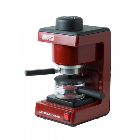 Szarvasi MINI ESPRESSO (SZV 612/3) kávéfőző 800 W bordó színű őrölt kávé főzésére 3,04 bar nyomás max. 6 személy részére