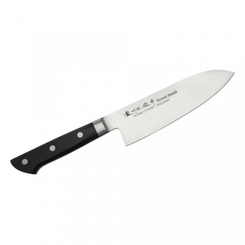 Satake 803 632 Satoru Santoku japán konyhakés 17 cm penge hossz rozsdamentes acél kemény műanyag markolat