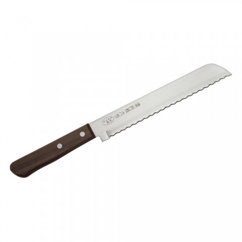 Satake 803 762 Tomoko japán kenyérvágó kés 20 cm penge hossz rozsdamentes acél natúr fa markolat
