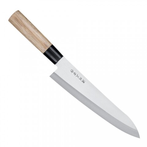 Satake 805 858 Megumi Gyuto (Séf) japán konyhakés rozsdamentes acél 21 cm pengehossz gumifa markolat