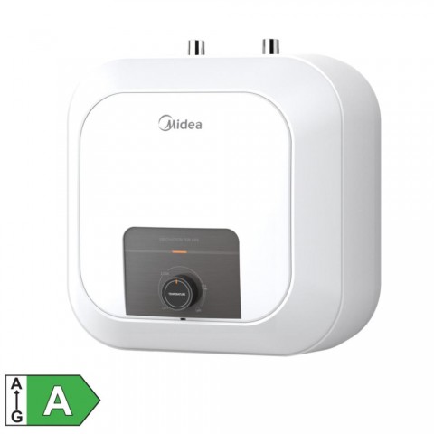 MIDEA D10 20VD1(U) elektromos vízmelegítő bojler 2000 W 10 liter zománcozott víztartály és fűtőszál mechanikus vezérlés konyhapult alá szerelhető