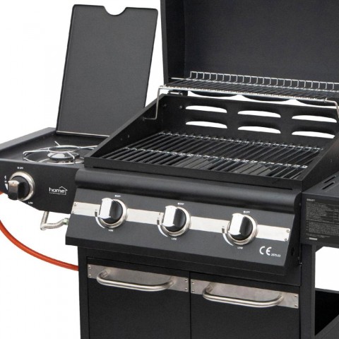 Home GRG01 gázgrill 3 főégővel 1 oldalégővel 3,2 kW teljesítmény égőnként nyomásszabályozó készlettel
