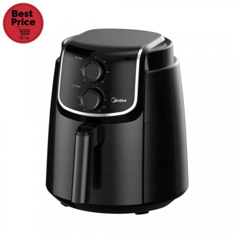 Midea MF TN35D air fryer forrólevegős fritőz 3,5 literes sütőkosár állítható hőmérséklet 200 °C-ig 1500 W fekete