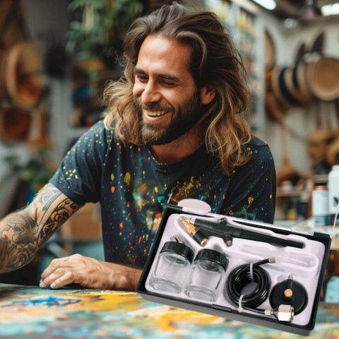 Prémium modellező airbrush csomag pisztollyal tömlővel tartályokkal állvánnyal kompresszorral Prémium modellező airbrush csomag pisztollyal tömlővel tartályokkal állvánnyal kompresszorral