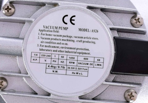 Technic AS26 Membrános vákuumszivattyú 50 dB zajszint 68 l/perc teljesítmény 