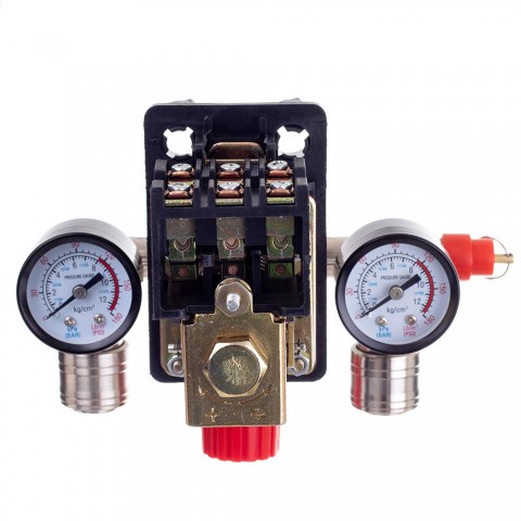 Technic PL 400 Nyomáskapcsoló nyomásszabályzóval és 2 db nyomásmérővel 400V 1/2" 