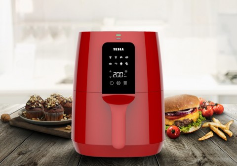 TESLA AirCook Q30 multifunkciós digitális forró levegős sütő 3,8 liter 1300W - PIROS