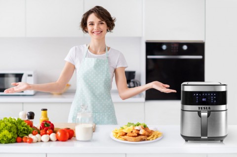 TESLA AirCook Q60 multifunkciós digitális forró levegős olajsütő 6 l 1500W