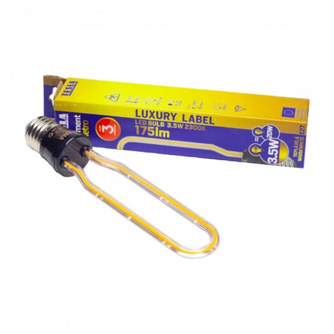 TESLA LED DESIGN FILAMENT izzó E27 3,5W 230V 175lm 2300K 360°,clear U