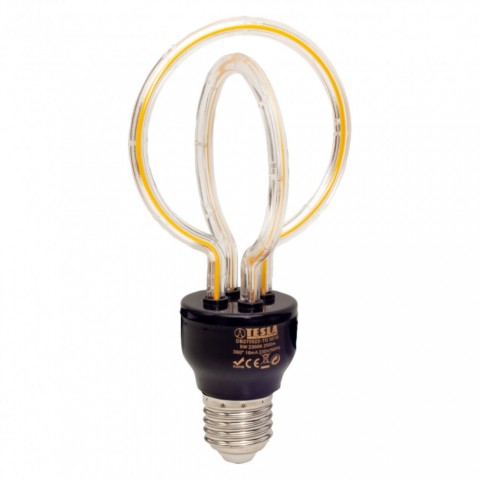 TESLA LED DESIGN FILAMENT izzó E27 5W 230V 250lm 2300K 360°,clear lotus