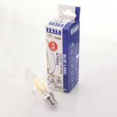 TESLA LED FILAMENT RETRO gyertyaizzó E14 4W 230V 470lm 2700K 360° clear
