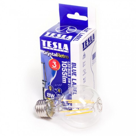 TESLA LED FILAMENT RETRO izzó E27 8W 230V 1055lm 2700K 360° clear TESLA LED FILAMENT RETRO izzó E27 8W 230V 1055lm 2700K 360° clear