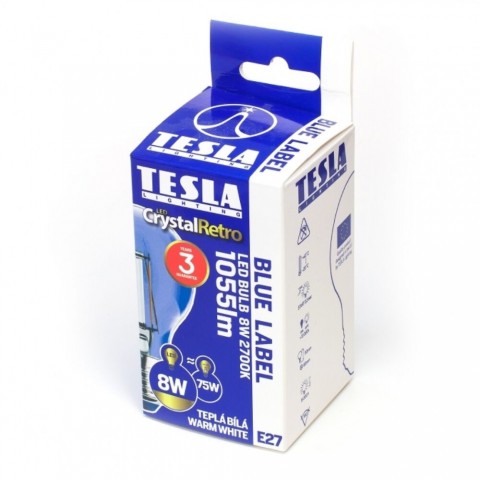 TESLA LED FILAMENT RETRO izzó E27 8W 230V 1055lm 2700K 360° clear TESLA LED FILAMENT RETRO izzó E27 8W 230V 1055lm 2700K 360° clear
