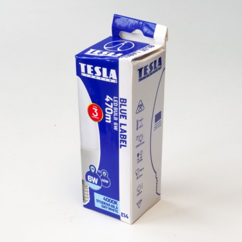 TESLA LED gyertyaizzó E14,6W 230V 470lm 4000K 180° TESLA LED gyertyaizzó E14,6W 230V 470lm 4000K 180°