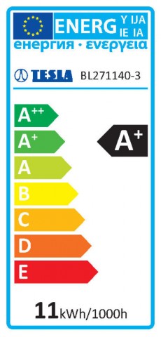 TESLA LED izzó E27 11W 230V 1521lm 2700K meleg fehér 360° clear