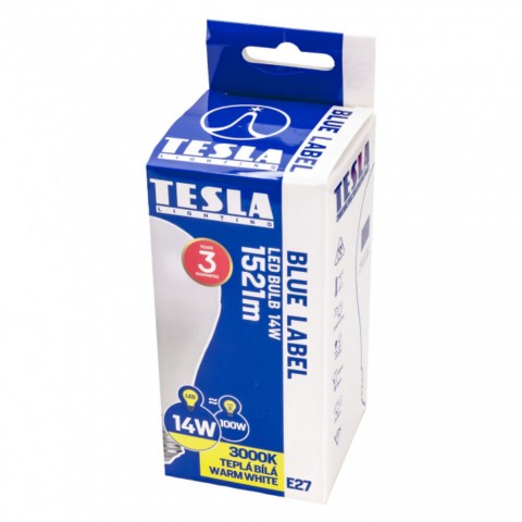 TESLA LED izzó E27 14W 230V 1521lm 3000K 220°